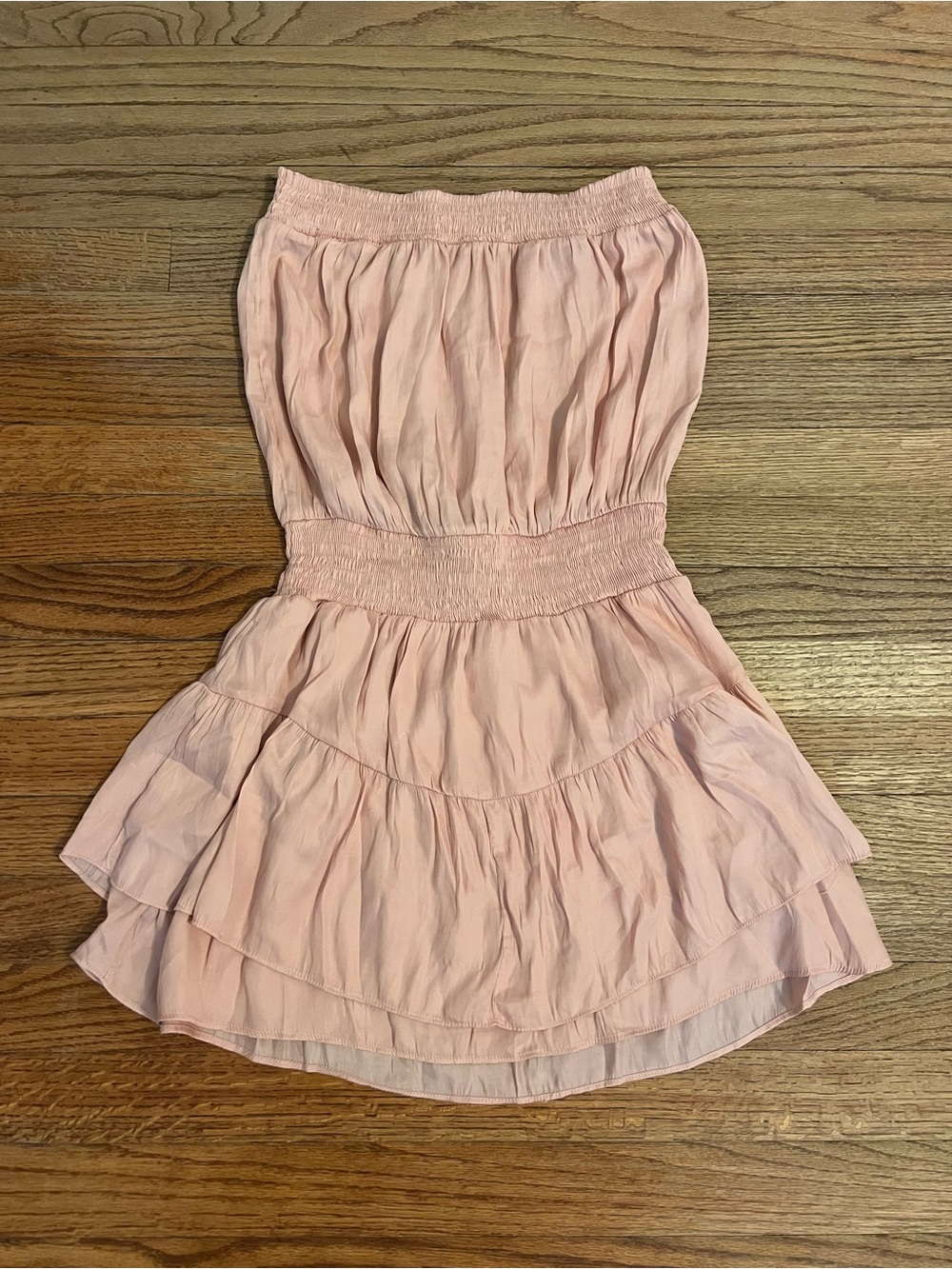 Mustard Seed Strapless Blush Pink Tiered Sundress